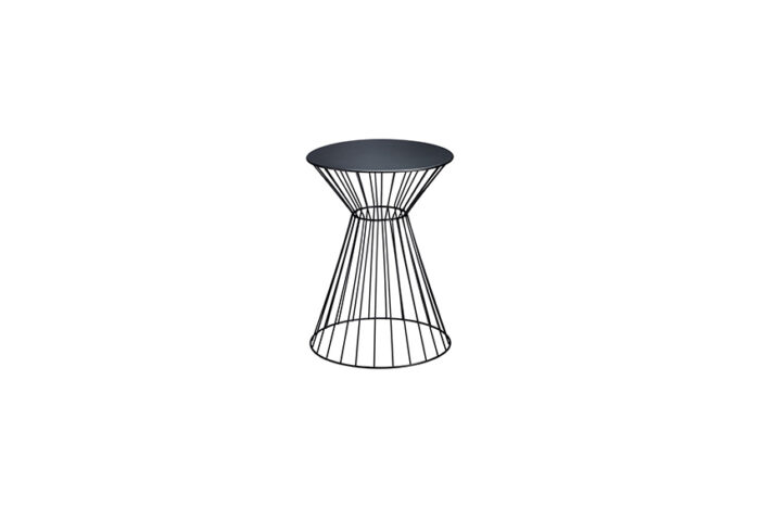 Brooklyn bijzettafel trapezium wire zwart Ø35xH47