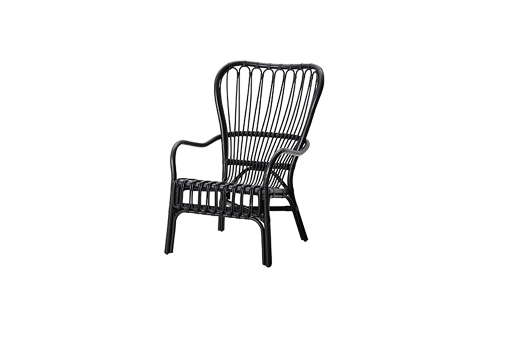 Brooklyn fauteuil rotan zwart L78xB69xH100