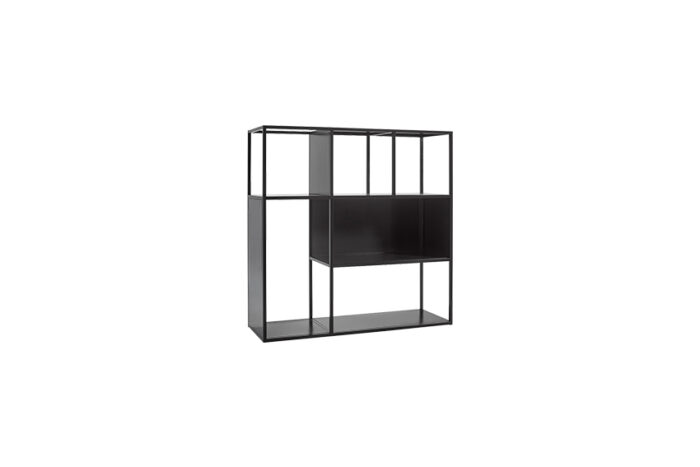 Brooklyn displaykast laag zwart L128xB44xH128 * vintage *