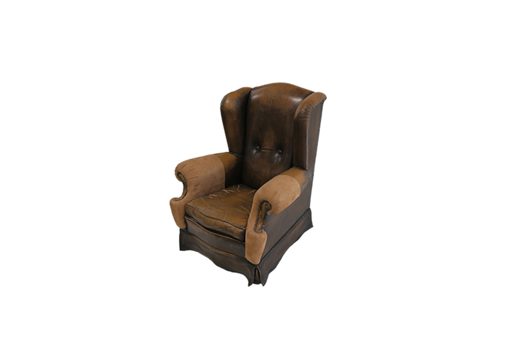 Chesterfield oorfauteuil doorleefd L95xB75xH106