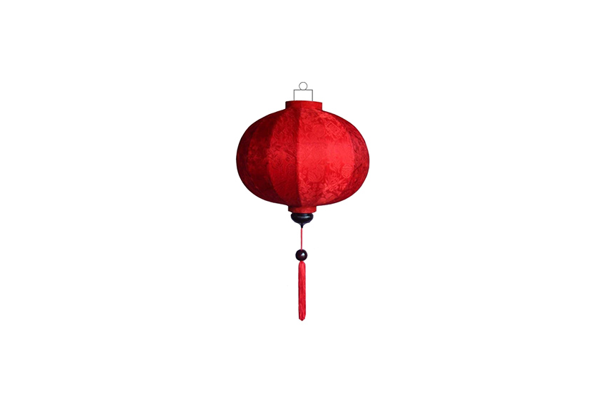 Chinese lampion stof rood globe Ø33xH55