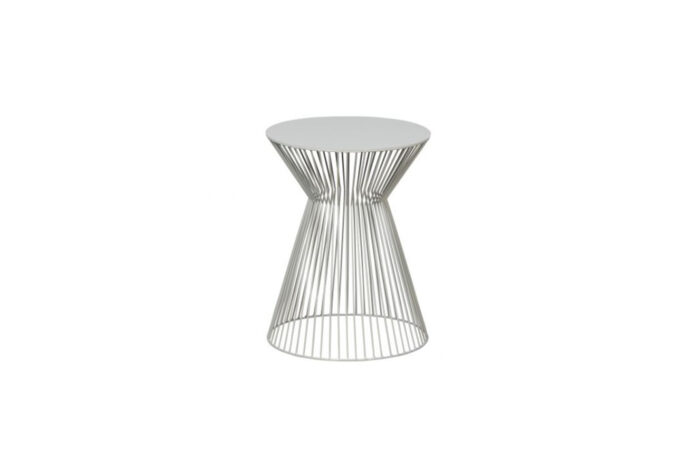 Cosmo Velvet bijzettafel trapezium wire antique beige Ø35xH46