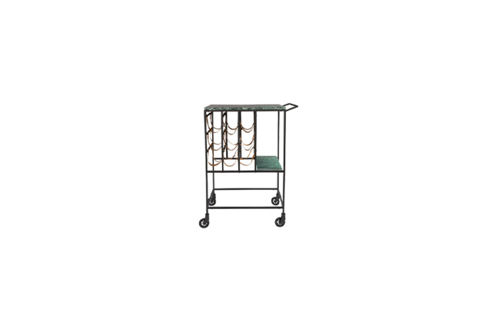 Cosmo Velvet serveer trolley emerald L65xB36xH87 - Afbeelding 2