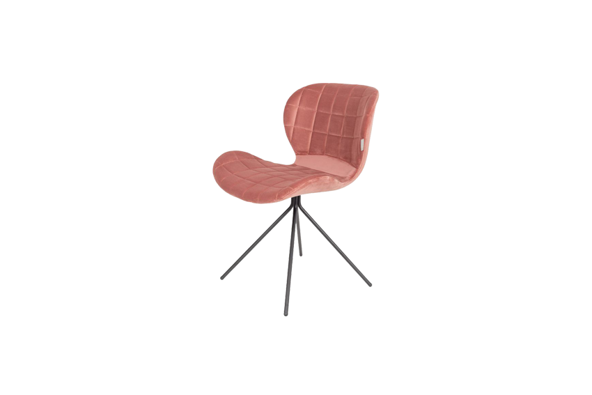 Cosmo Velvet stoel roze L51xB56xH80
