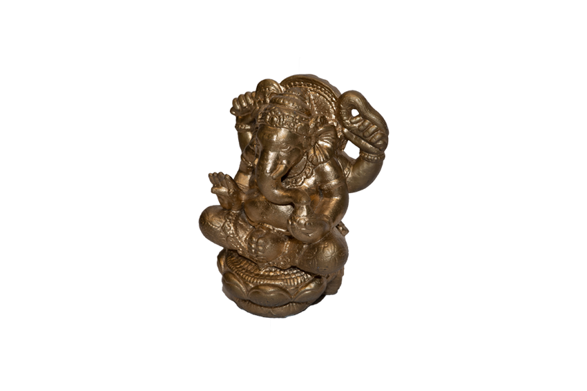 Deco | Ganesha beeld gietsteen goudkleurig L22xB30xH40