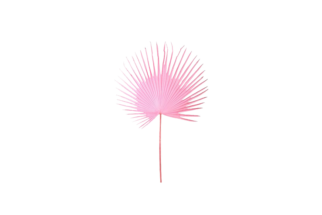 Kunstblad | Waaier palmblad donker roze L152