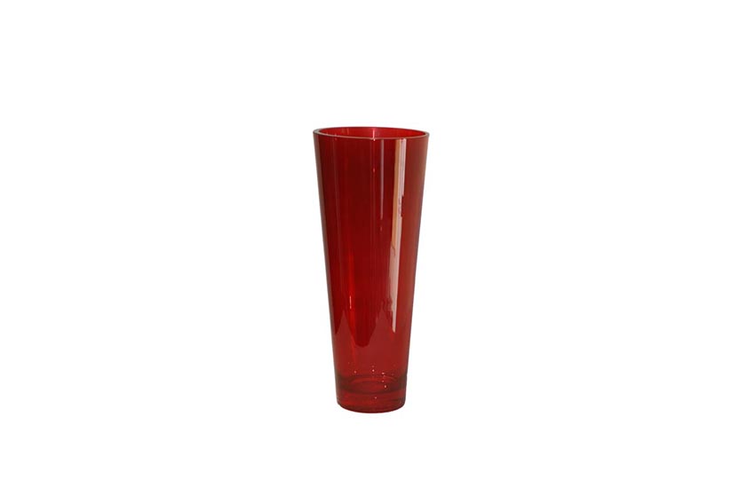 Vaas XL | Cilinder glas groot rood H70