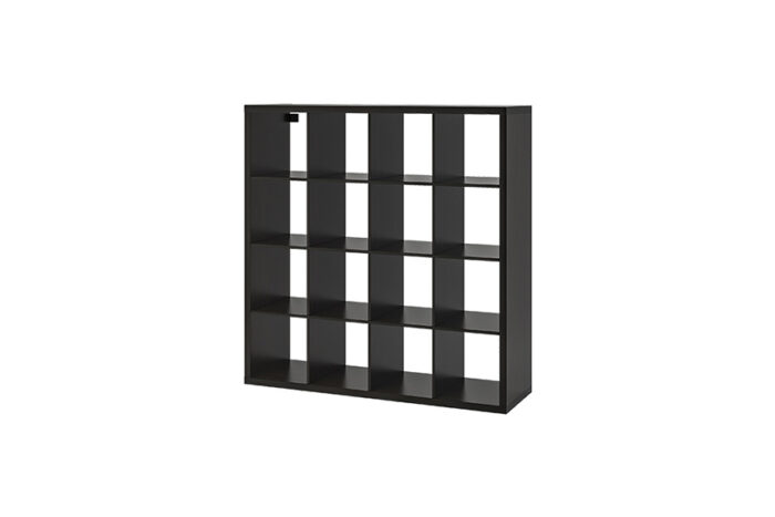 Displaykast bruinzwart 16 vakken  L147xB40xH147