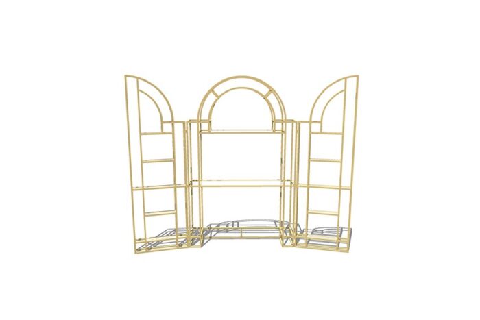 Displaykast goud incl. glasplaten L380xB15xH305