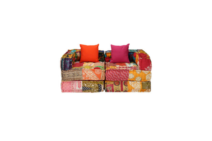 Ibiza patchwork 2-zits loungebank L140xB70xH56 (set)