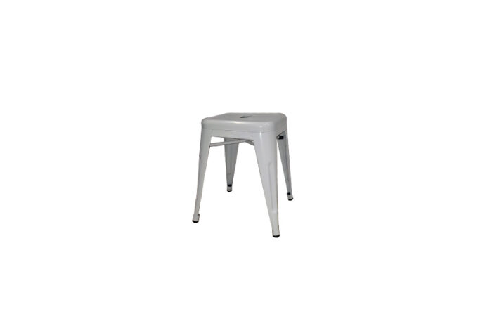 Industrieel Tolix kruk laag wit L39xB39xH46