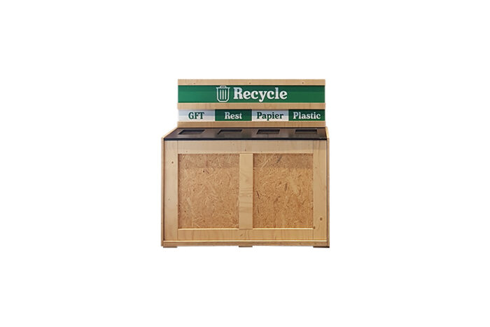 Prullenbak | Industrieel recycle opklapbaar L124xB50xH120 (set)