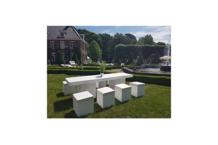 Kopenhagen loungetafel lang witte zuil L250xB70xH72 - Afbeelding 2
