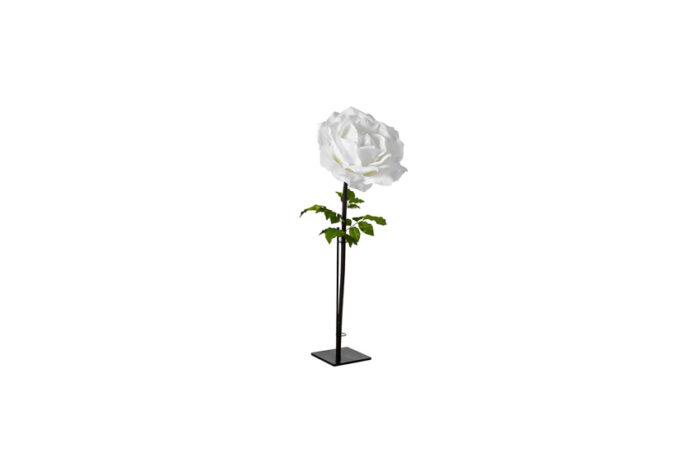 Kunst | Roos wit zijde XL Ø65xH160