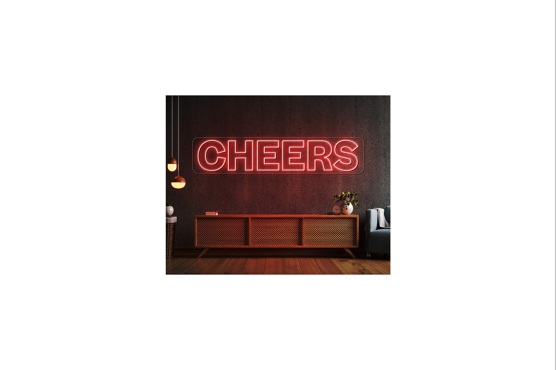 LED neon reclamebord ‘CHEERS’ RGB L140