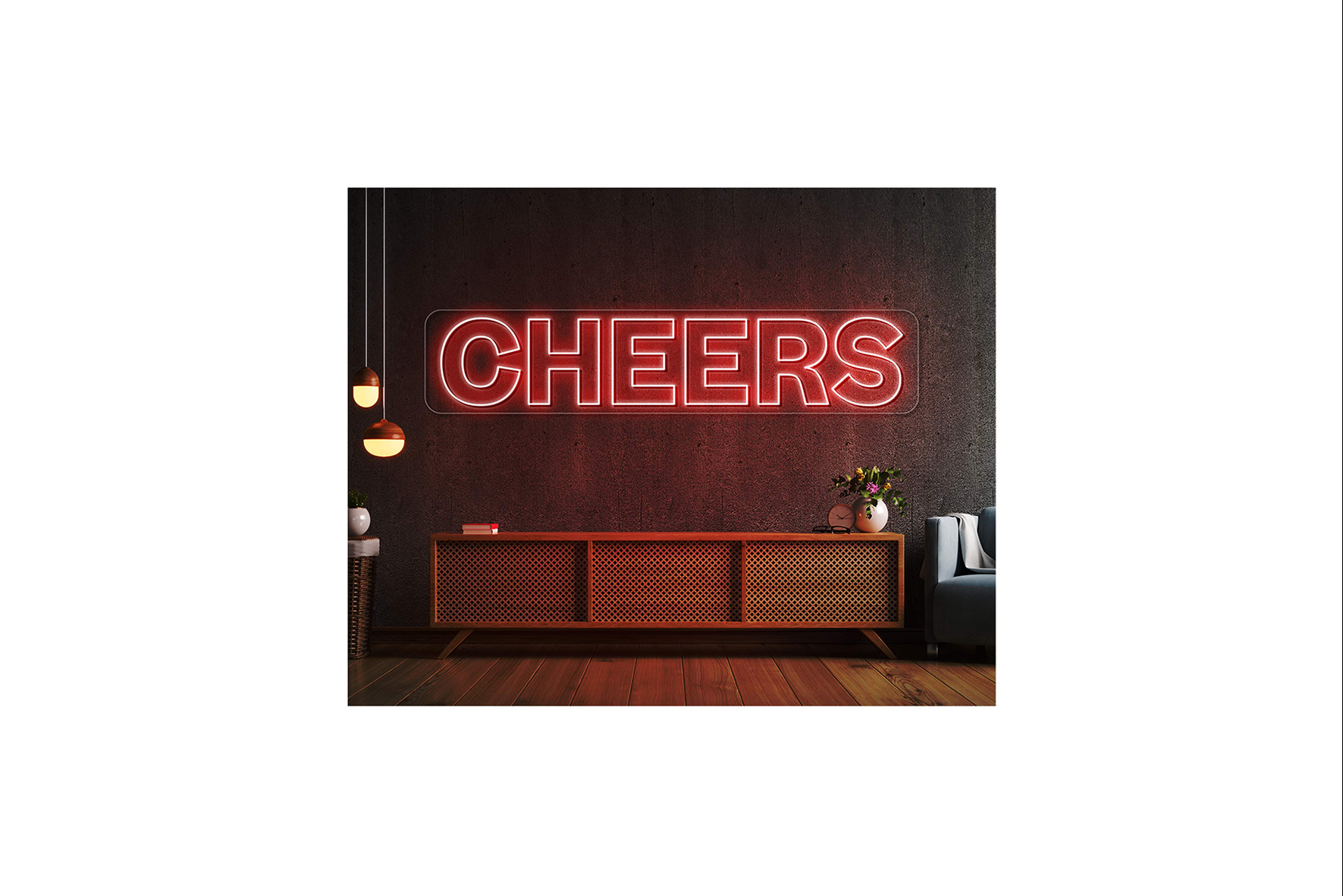 LED neon reclamebord ‘CHEERS’ RGB L180