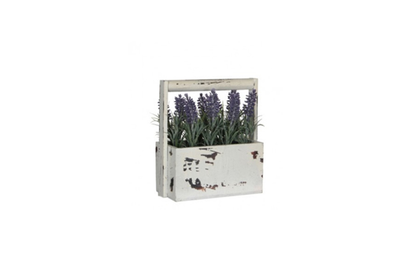 Kunstplant | Lavendel in kist met handvat H23