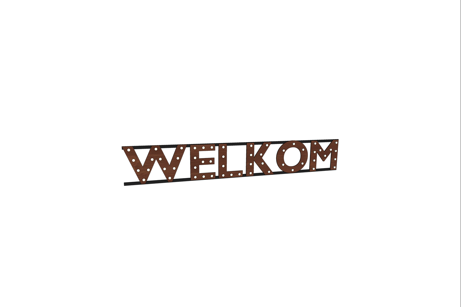 Marquee letter palissander ‘WELKOM’