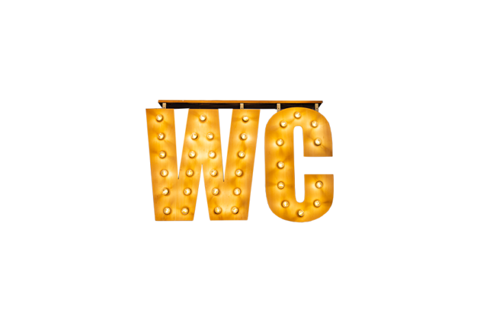 Marquee letters licht hout 'WC' L145xH90