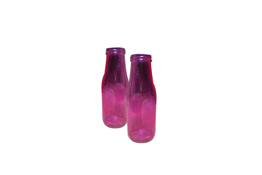 Decoratie fles rose D6,5xH19