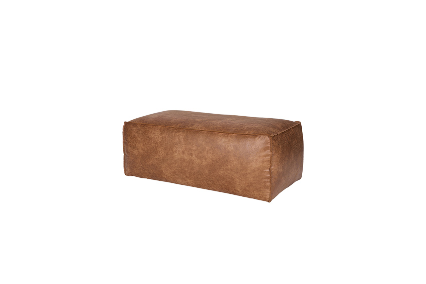 Brooklyn leren lounge kussen cognac L120xB60xH43