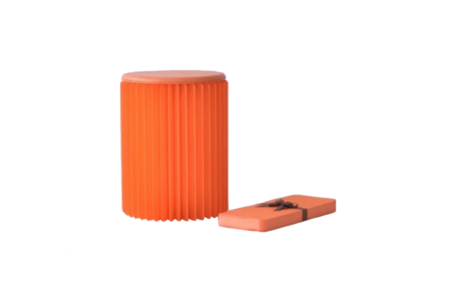 Poef oranje papier Ø30xH28