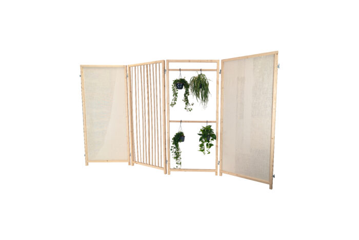 Scheidingswand | Modulair met hout en jute L400xH230