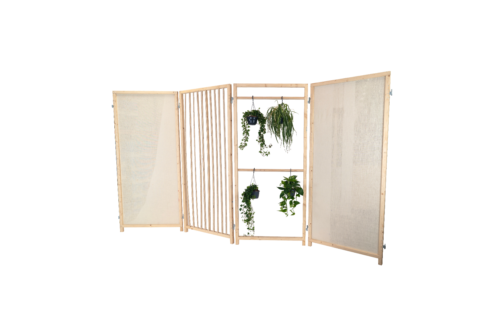 Scheidingswand | Modulair met hout en jute L400xH230