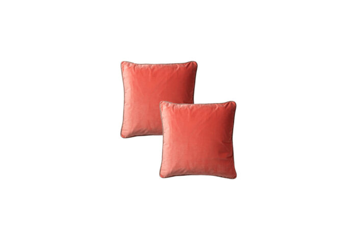 Sierkussen | Fluweel koraal met glitterbies L45xB45