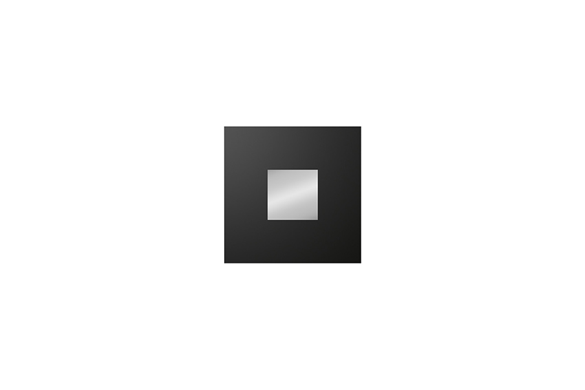 Spiegel | Vierkant zwart met brede lijst L25,5xB25,5