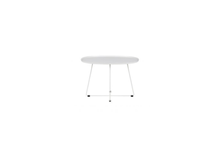 Urban bijzettafel ovaal metaal wit L60xB70xH47