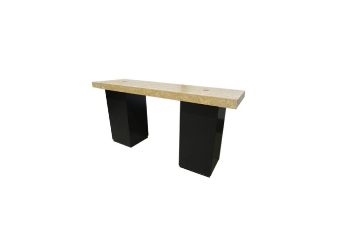 Brooklyn statafel lang OSB zwarte zuil L180xB80xH110