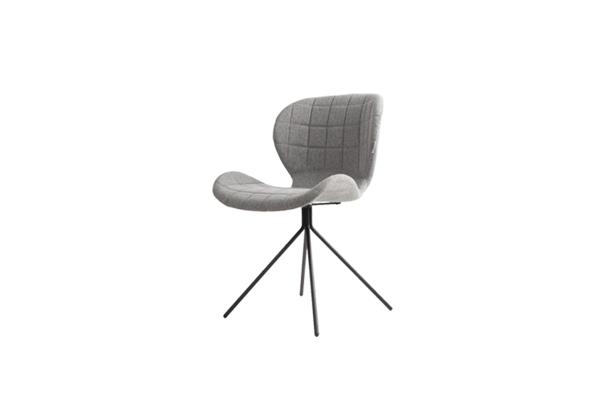 Eco Chique stoel stof grijs L51xB56xH80