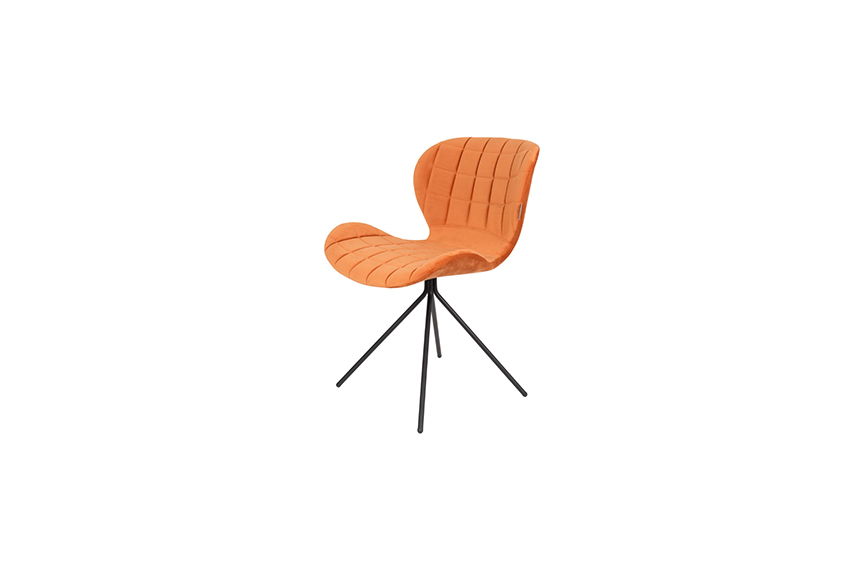 Cosmo Velvet stoel oranje L51xB56xH80