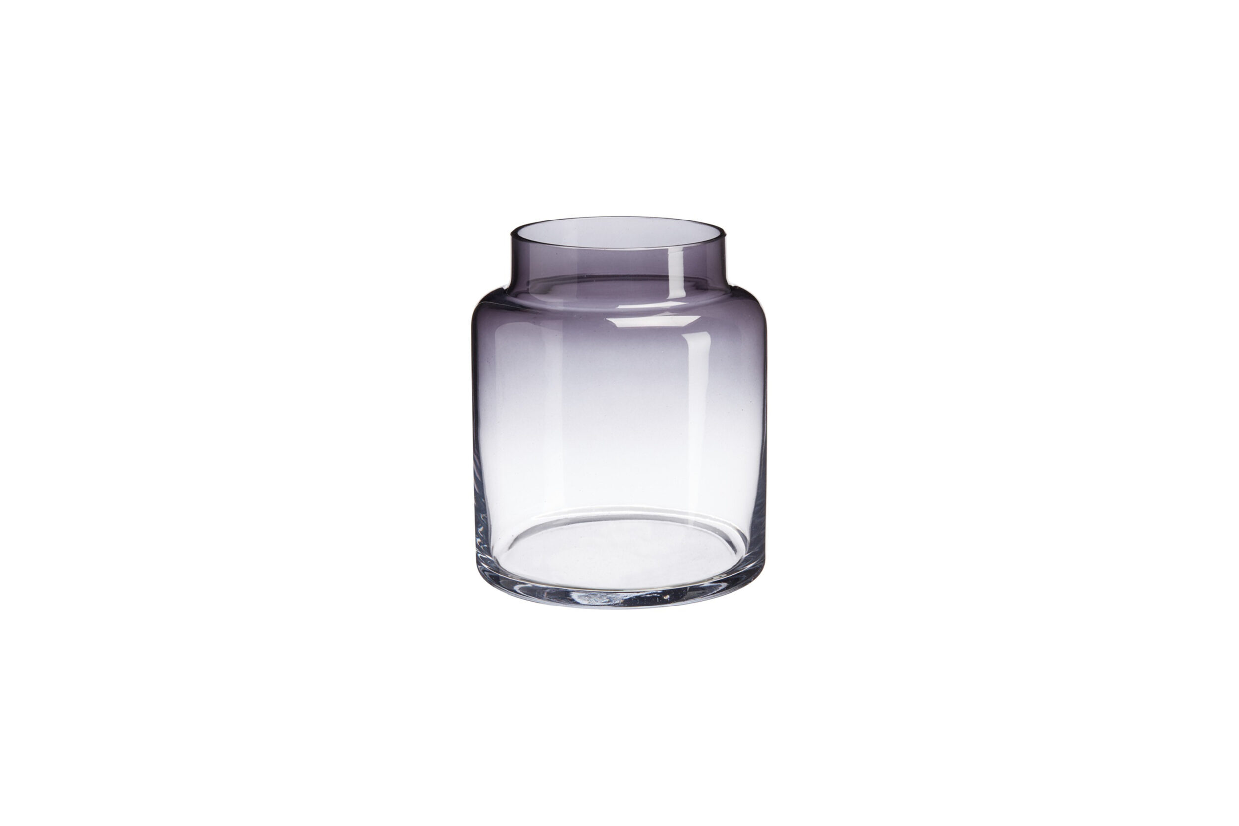 Vaas | Cilinder glas transparant paars/grijs Ø13xH15