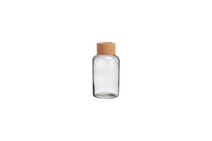 Vaas | Glas kurk grijs Ø8,5xH16
