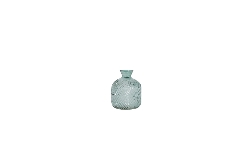 Vaas | Glas grijs/groen laag Ø11,5xH15,5