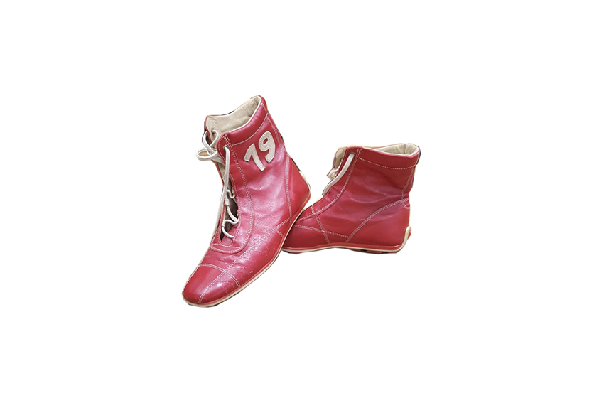 Deco | Vintage leren boksschoenen rood