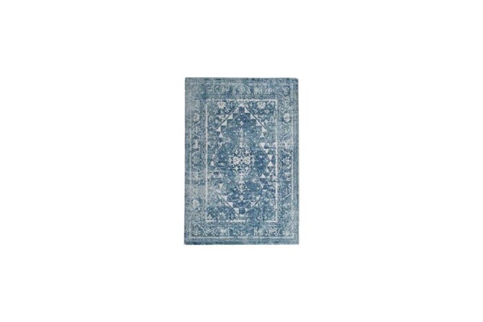 Vloerkleed XL | Blauw met bloemen dessin L290xB200