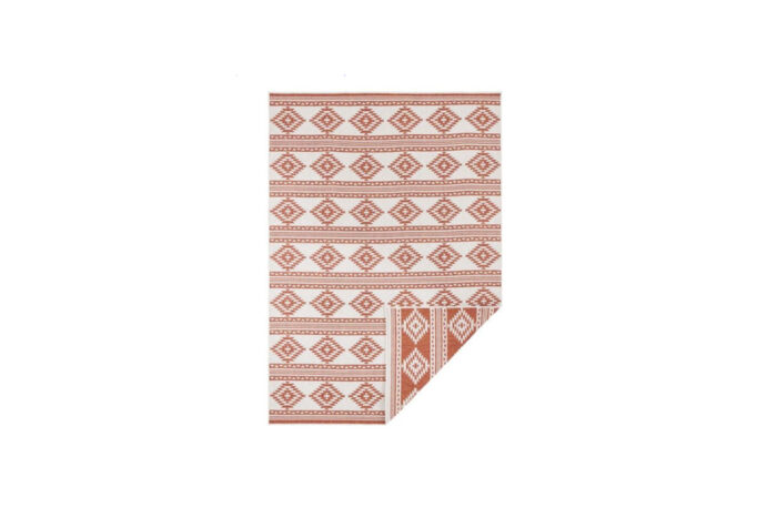 Vloerkleed L | Design oranje met patroon omkeerbaar L230xB160