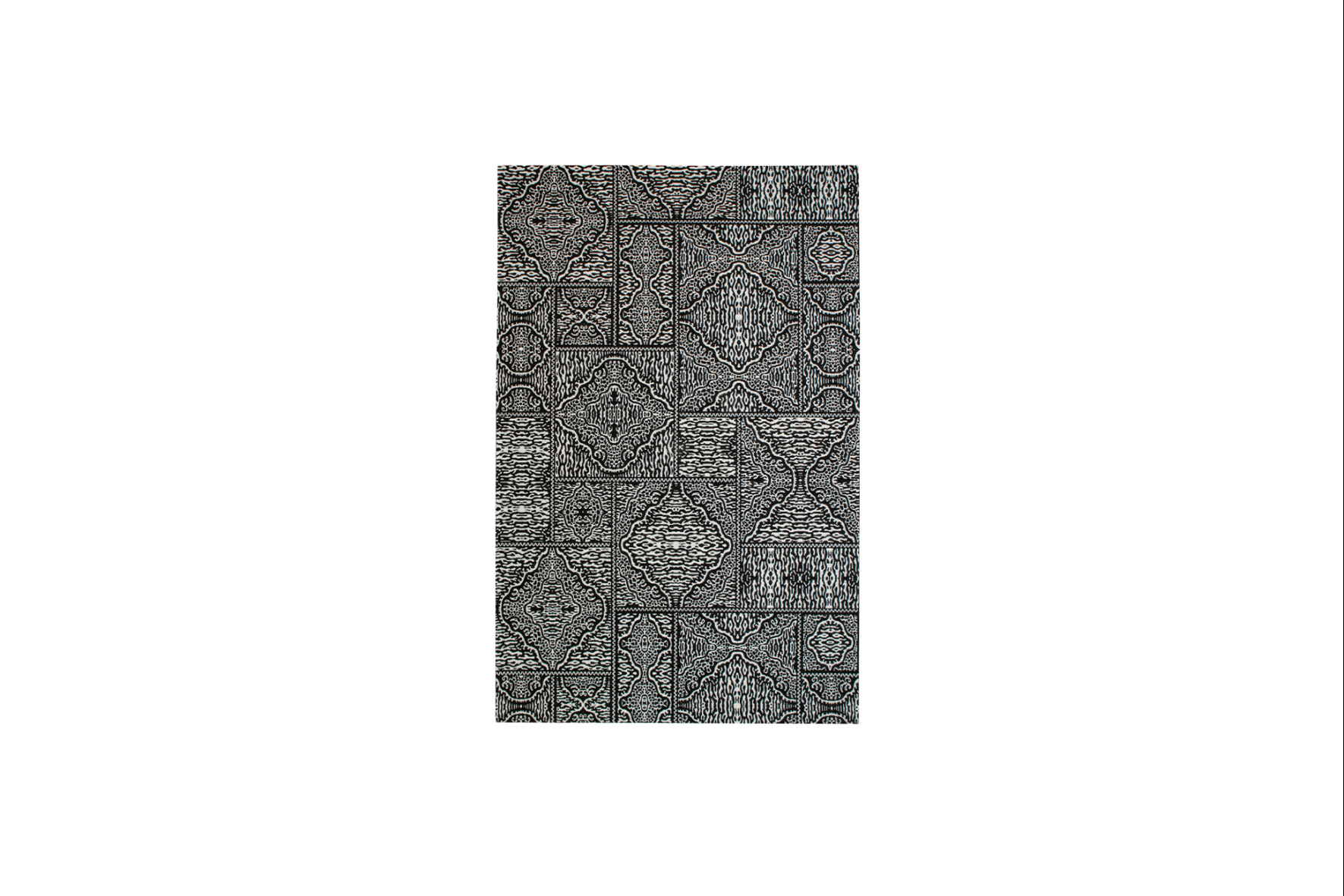 Vloerkleed L | Grafisch zwart/wit L230xB155
