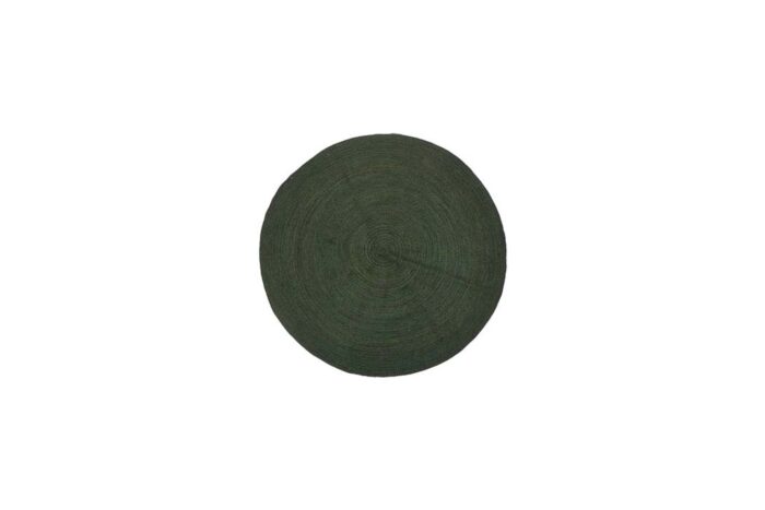 Vloerkleed rond L | Jute donkergroen Ø200