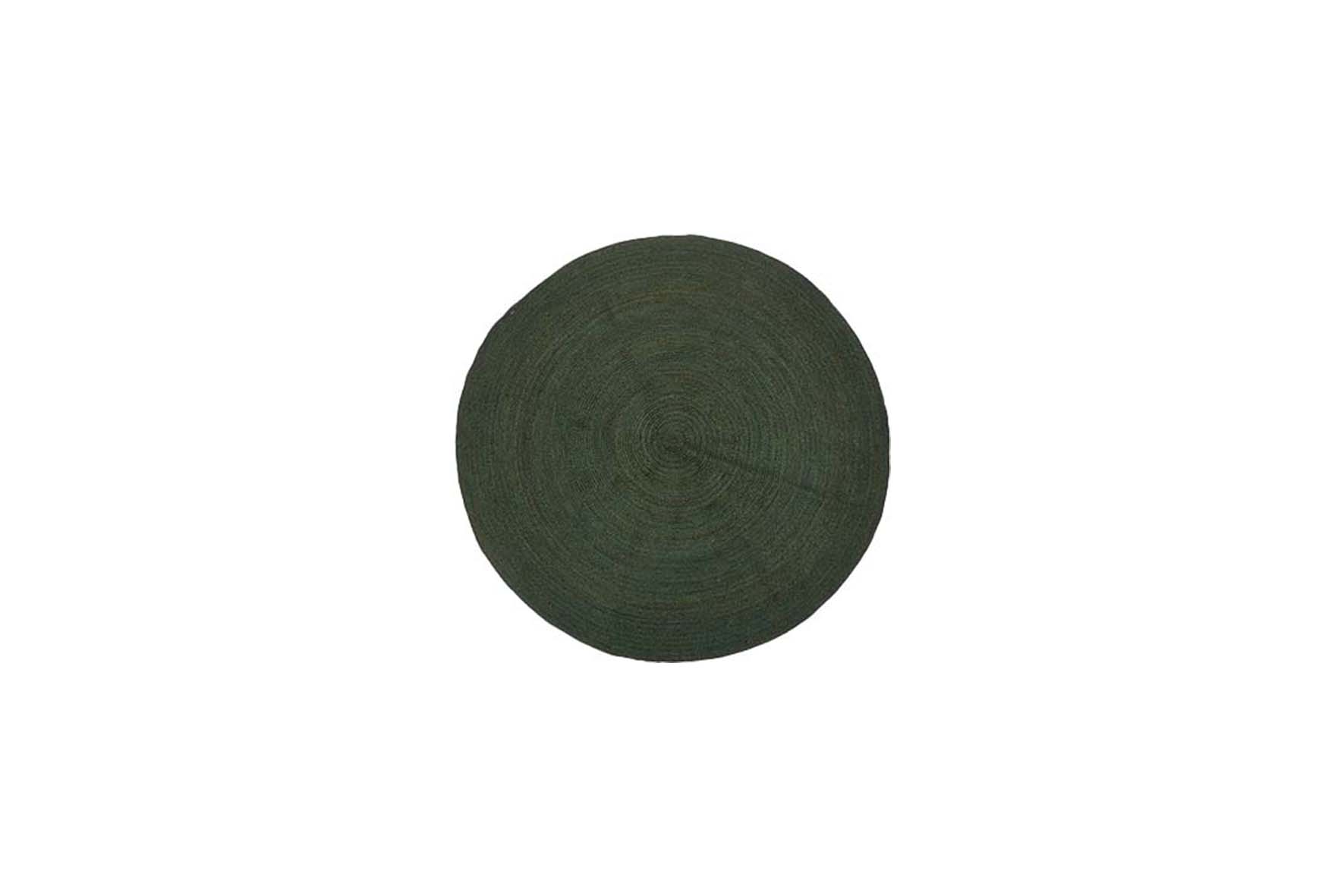 Vloerkleed rond L | Jute donkergroen Ø200