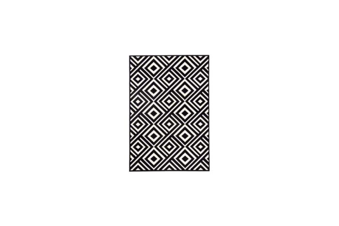 Vloerkleed L | Jaipur print zwart/wit L230xB160