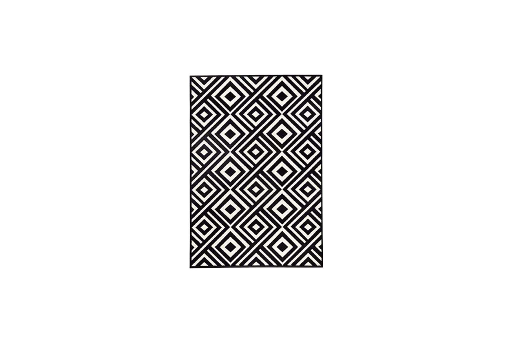 Vloerkleed | Jaipur print zwart/wit L290xB200