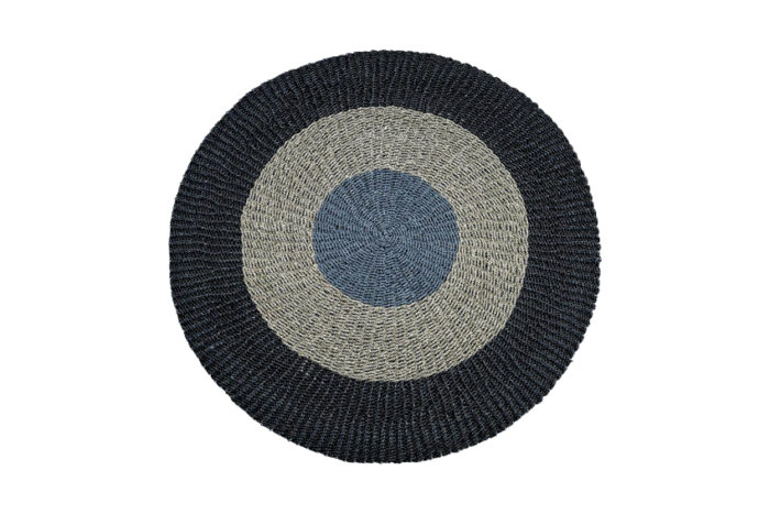 Vloerkleed rond L | Grijs/naturel/zwart Ø200