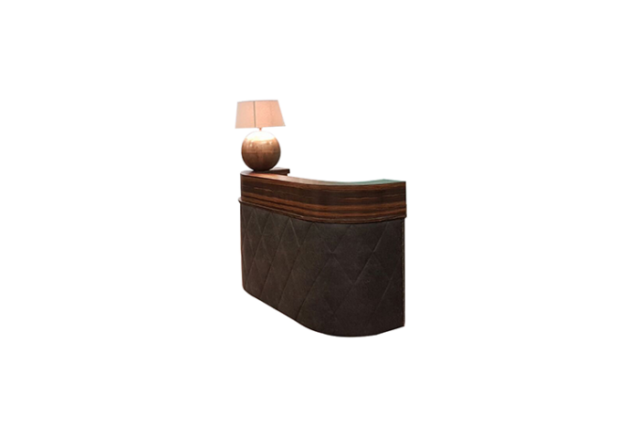 Luxury Line bar/counter zwart gecapitonneerd leer L182,5xB165xH115