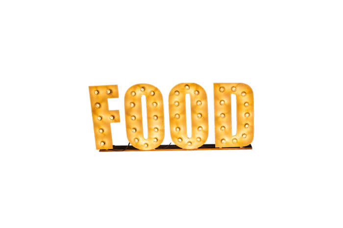 Marquee letters licht hout 'FOOD' L178xH75