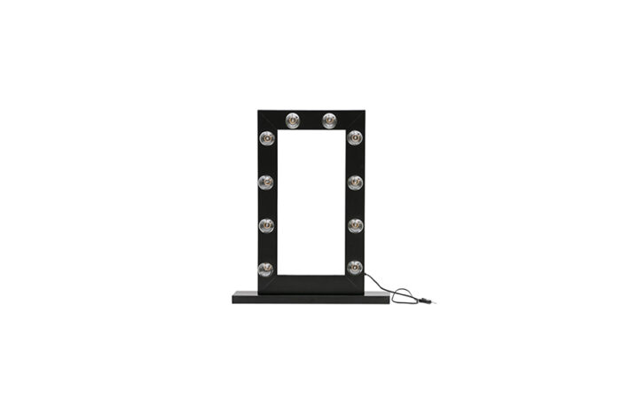 Spiegel | Make-up zwart met lampen L62xB16xH75