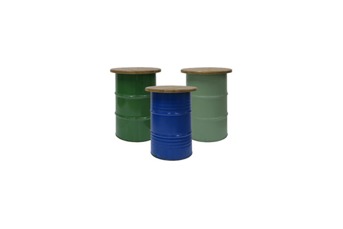 Industrieel olieton statafel Ø58xH90 (diverse kleuren) - Afbeelding 2
